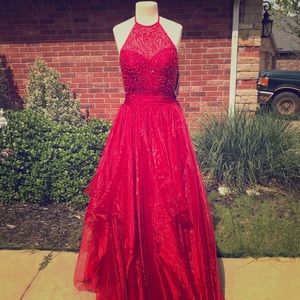Abby Paris #95129 Red Prom Gown 2018